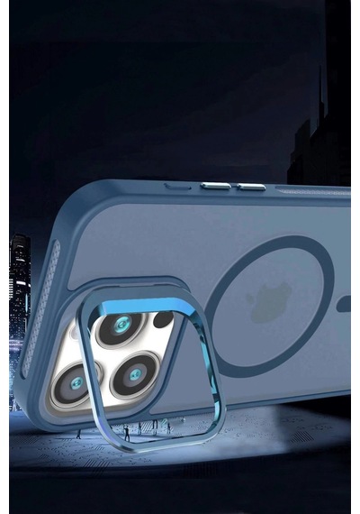 Apple Uyumlu iPhone 16 Flet Lens Magsafe Kapak Siyah