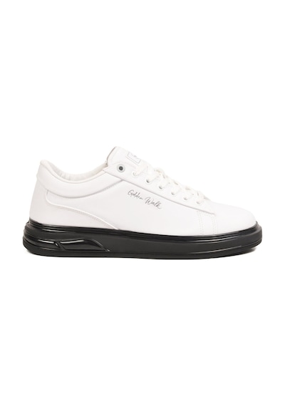 Walkway Erkek Beyaz-siyah Bağcıklı Kalın Taban Erkek Casual Ayakkabı Sneaker 8078 Dashor M