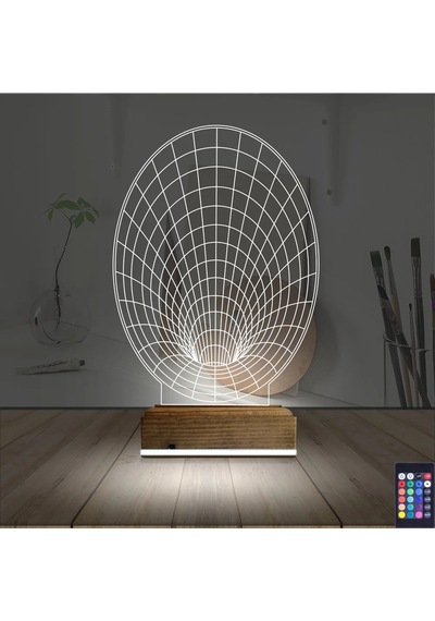 Luvivia Geometrik Dekoratif 3d Lamba - Masa Gece Lambası V10 Şeffaf