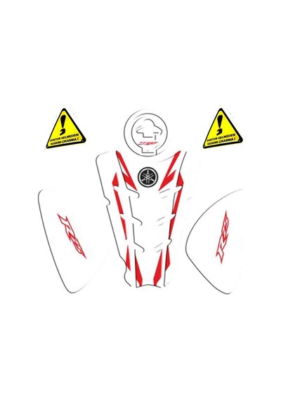 Yamaha Yzf-R25 3Lü Set Tank Pad Depo Pad Yan Pad Kırmızı - Beyaz