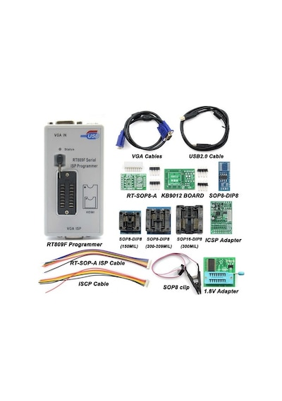Rt809F Bios Makinası Universal Programlayıcı (11 Parça Adaptör Il