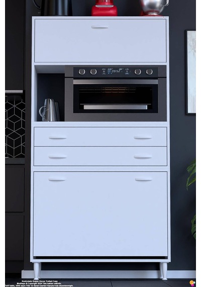 Duru 100 Cm Çok Amaçlı Fırın Dolabı 2 Çekmeceli 3 Göz Sepetli Kapaklı Banyo Kirli Çamaşır Dolabı Beyaz Duru 100 Cm Çok Amaçlı Fırın Dolabı 2 Çekmeceli 3 Göz Sepetli Kapaklı Banyo Kirli Çamaşır Dolabı Beyaz