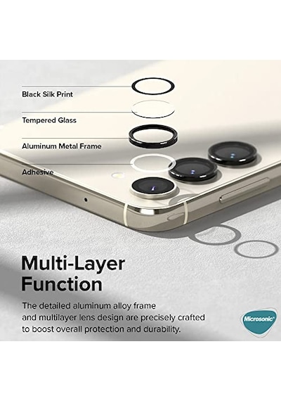 Samsung Galaxy S25 Plus Tekli Kamera Lens Koruma Camı Siyah Galaxy S25 Plus İle Uyumlu Ekran Koruyucu - Siyah Diğer