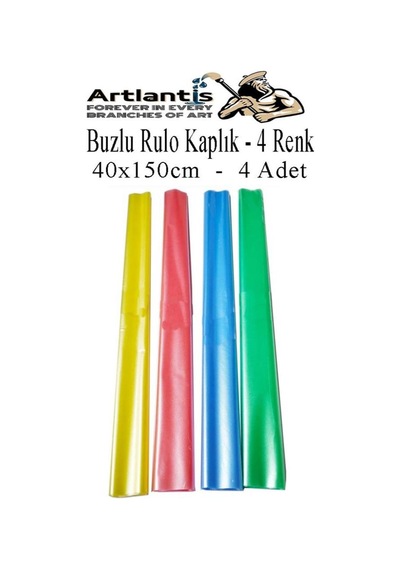 Buzlu Rulo Şeffaf Renkli Kaplık 4 Adet 40x150 Cm Defter Kitap Kaplığı Okul Öğrenci Rulo Kaplık