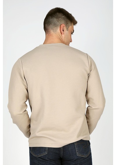 Lee Cooper Luken Erkek O Yaka Sweatshirt Bej-20099-bej Bej