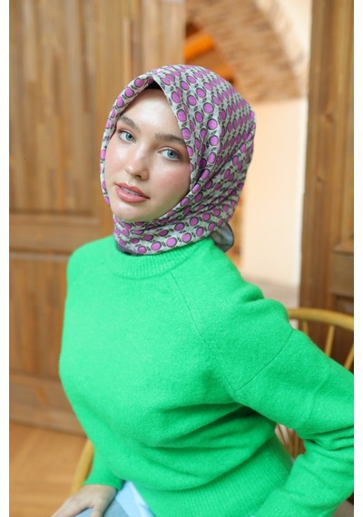 Silk Home Olinda Eşarp 48005-07 Antrasit, Pembe, Gri, Yeşil Bej, Asit
