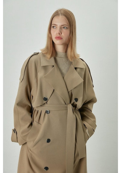 Manuka Premium Oversize Trençkot Bej