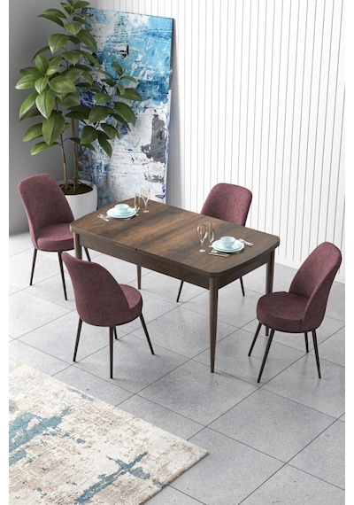 Canisa Concept Zen Serisi 80x132 Mdf Açılabilir Barok Ahşap Desen Masa Takımı Ve 4 Gül Kurusu Sandalye Barok Masa Sandalyeler Gülkurusu Canisa Concept Zen Serisi 80x132 Mdf Açılabilir Barok Ahşap Desen Masa Takımı Ve 4 Gül Kurusu Sandalye Barok Masa Sandalyeler Gülkurusu