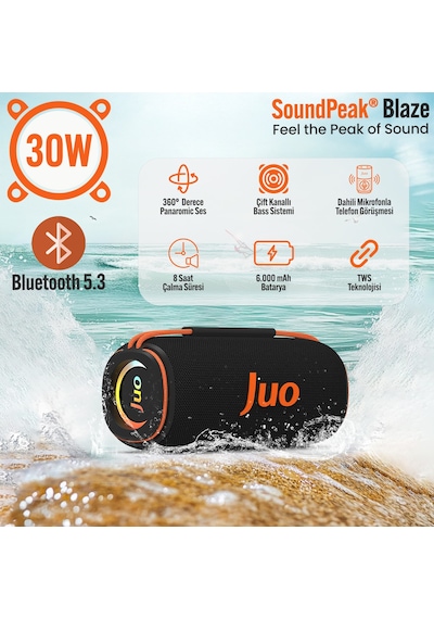 Juo Soundpeak Blaze 30w Rgb Bluetooth Hoparlör Kablosuz Taşınabilir Speaker