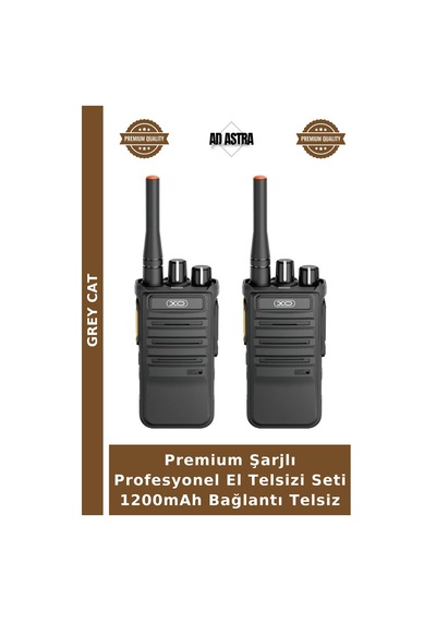 Premium Şarjlı Profesyonel El Telsizi Seti 1200mah Bağlantı Telsiz