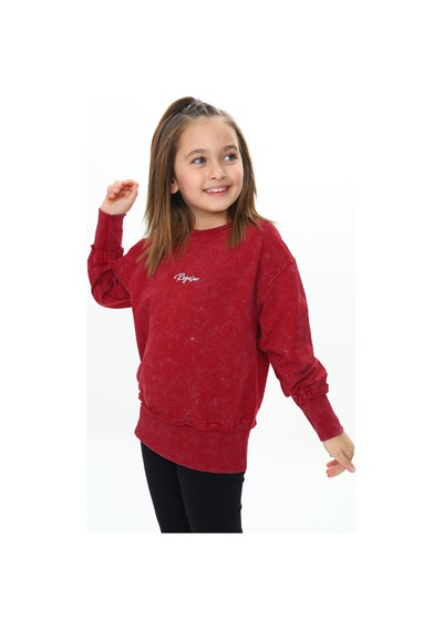 Toontoy Kız Çocuk Relax Fit Bisiklet Yaka Düşük Omuz Nakış Baskılı Sweatshirt - 2 İplik Bordo Toontoy Kız Çocuk Relax Fit Bisiklet Yaka Düşük Omuz Nakış Baskılı Sweatshirt - 2 İplik Bordo
