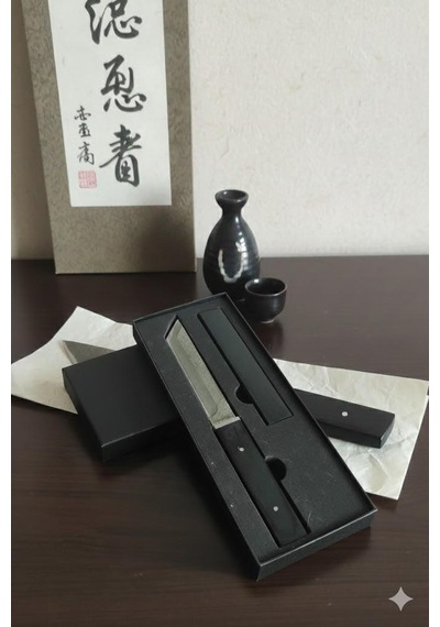 Japon Kamp Samurai Damascus Tanto Nadir Siyah