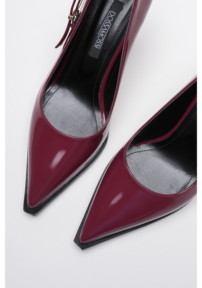 Alewomen Poni Bordo Rugan Topuklu Kadın Stiletto Bordo