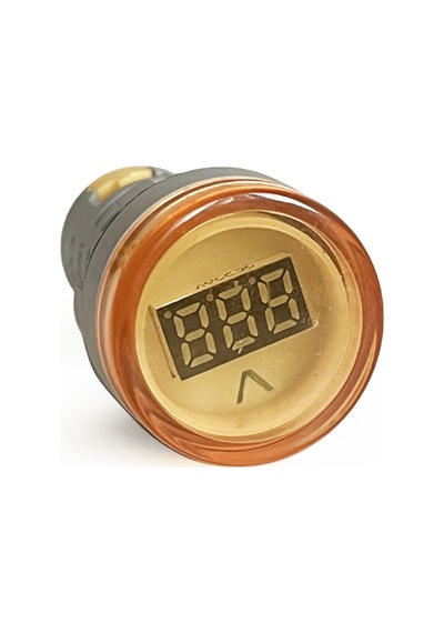 Mini Dijital Voltmetre 22mm Ac 60-500v Led Sarı Işık