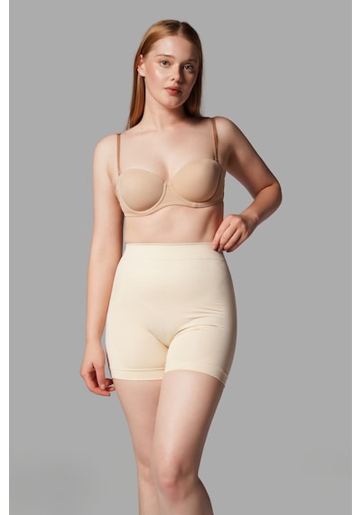 Fit Women Push Up Seamless Dikişsiz Popo Kısa Paçalı Korse 2064 Bej