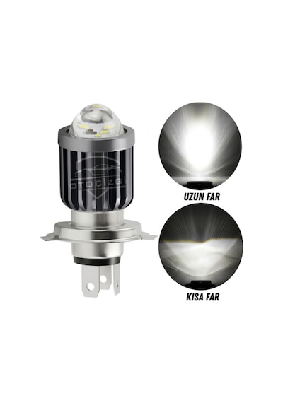 Far Ampulü Led Otomobil H4 Mercek Beyaz-beyaz 1 Adet