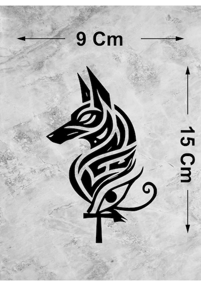 Anubis Sticker - Eski Mısır Mitolojisi - Ölüler Tanrısı - Araba Oto Motosiklet Karavan Pc Laptop Sticker - 00351 15x9 Cm
