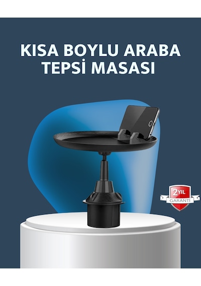 Araç İçi 360 Ayarlanabilir Bardaklık Tepsisi Geniş Yüzeyli Ve Telefon Standlı