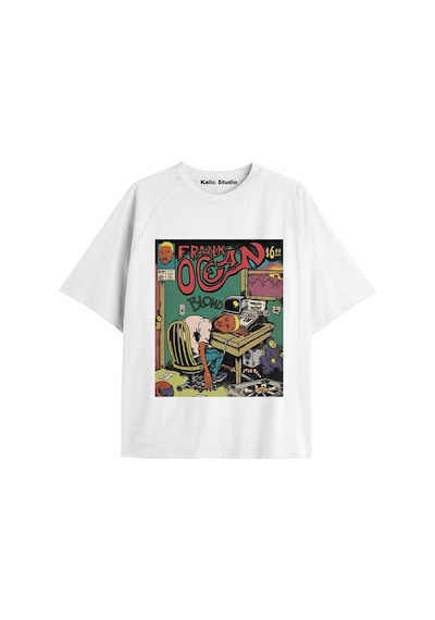 Kalic Studio Unisex Erkek Kadın Blond Frank Ocean Beyaz T-shırt Frankbeyaz21