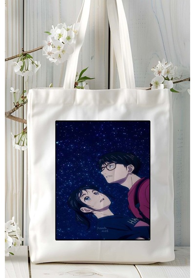 Art Hediye Kimi Wa Houkago Insomnia Baskılı Bez Omuz Çantası Kişiye Özel Model 2 Çok Renkli