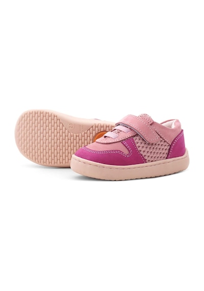 Rakerplus Bob Hakiki Deri Pembe Barefoot Cırtlı Lastikli Bebek Sneaker Ayakkabı Pembe