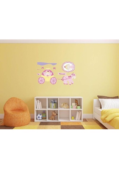 Duvar Süsü Sticker 2 Adet Prenses Desenli Pvc 70x50x0,5cm