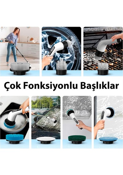 Sunup SN-26239 9'u 1 Arada Çok Amaçlı Kablosuz Şarjlı Temizlik Fırçası