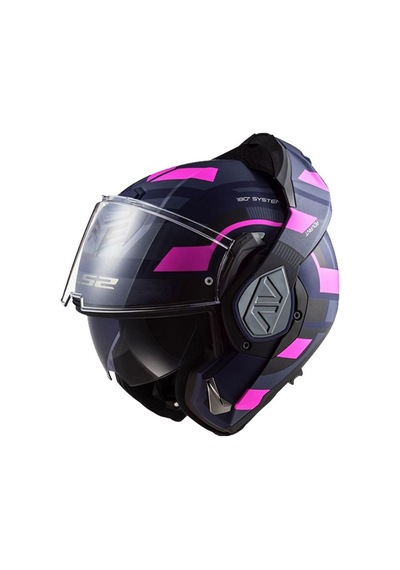 Ls2 Advant Velum Çene Açılır Motosiklet Kaskı 67086 Mavi Pembe