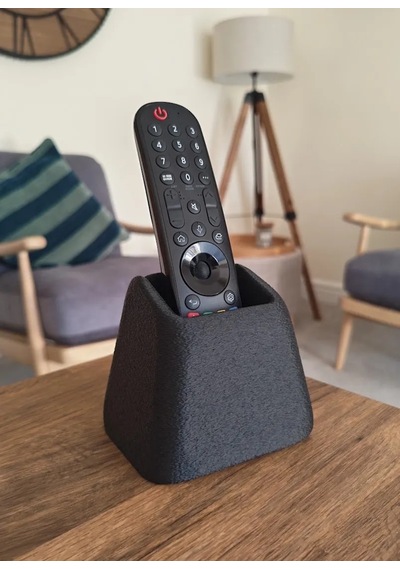 Bezos 3d Baskı Tek Kumandalık Kumanda Standı Masa Üstü Kumanda Tutucu Dokulu Mat Siyah Hb006