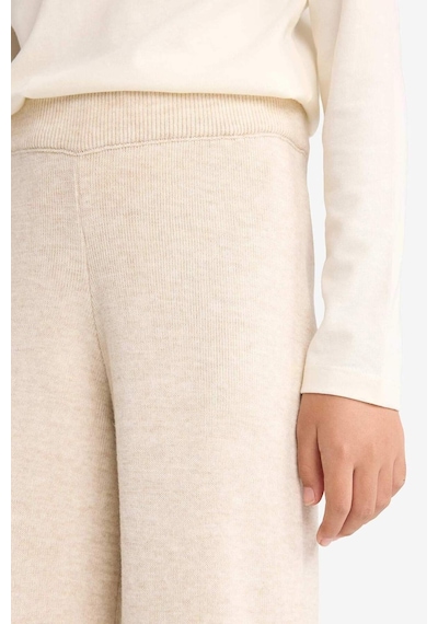 Defacto Kız Çocuk Beli Lastikli Wide Leg Pantolon F4124a825wner233 Ekru
