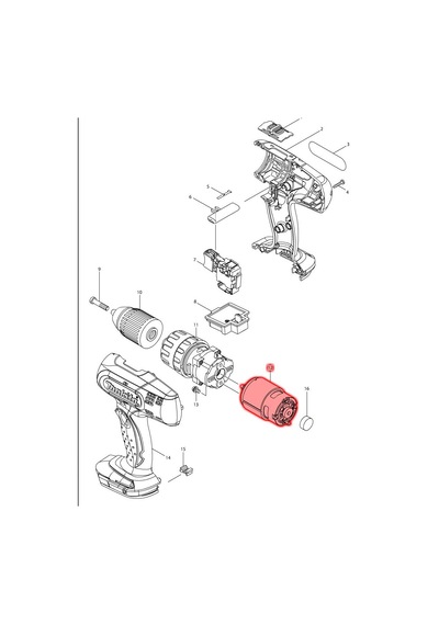 Makita DHP453SFE3 Motor Ürün Kodu 629937-8