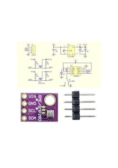 Sıcaklık Nem Ve Barometrik Basınç Sensörü Bme-280 Bme280 5 Volt N11.3701
