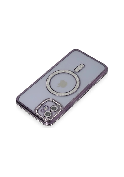 Mey İthalat Apple iPhone Uyumlu 11 - Kılıf Joke Simli Magneticsafe - Kılıf - Derin Mor Diğer