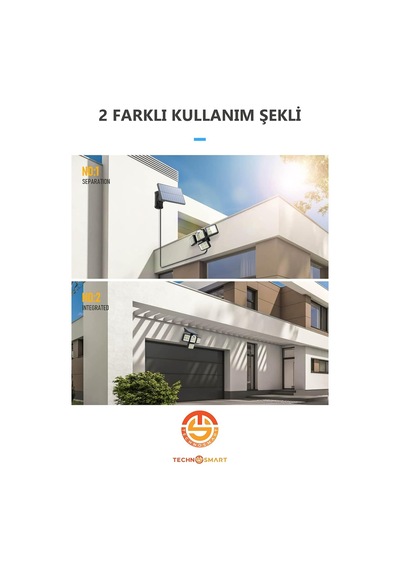 Technosmart Solar Güneş Enerjili 198 Ledli Kumandalı Hareket Sensörlü Bahçe Aydınlatma Sokak Lambası Çok Renkli