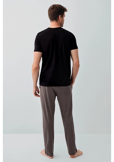 Arnetta 3686 Erkek Kısa Kollu Pijama Takımı Siyah