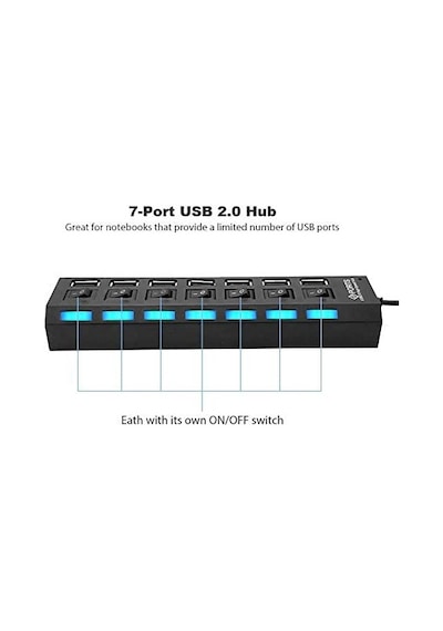 Alfais 4874 7 Port Usb 2.0 Swith Çoklayıcı