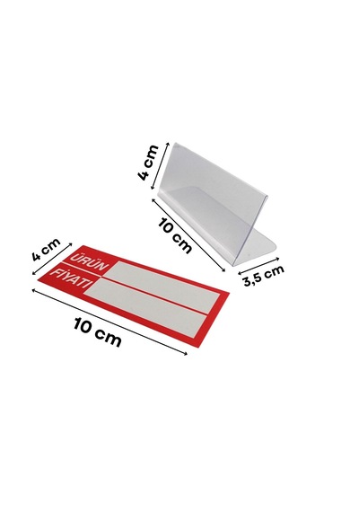 10 Adet Ayaklıı Etiket Seti 10x4 Cm Silinebilir Ürün Raf Vitrin