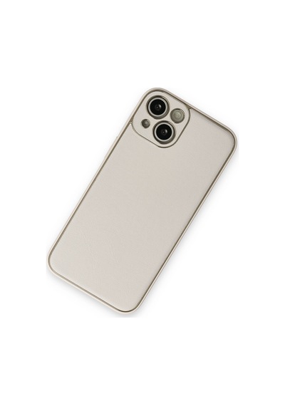 Newface - 476 - Apple iPhone Uyumlu 14 Plus Kılıf Coco Deri Silikon Kapak - Csmo-tex - - Beyaz