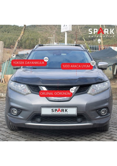 Nissan X-trail 2014-2017 Yılları Arası Ön Kaput Rüzgarlığı 3mm Siyah