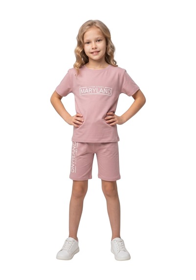 New Kids Çocuk Kız Takım Glkrs Kaprili Maryland Baskılı Rahat Kumaş .-91215 Gülkurusu