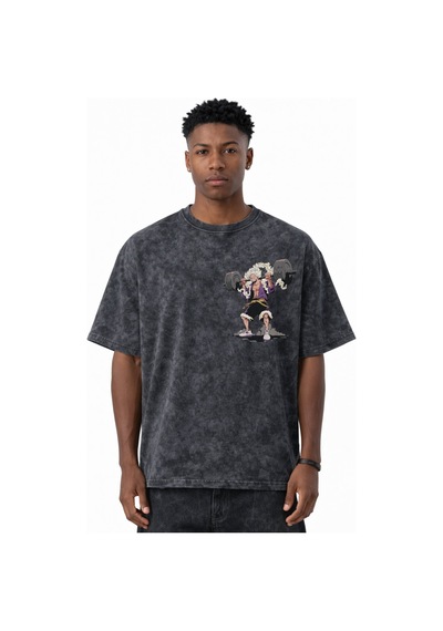 One Piece Monkey D. Luffy Gear 5 Fitness Gym Anime Baskılı Unisex Siyah