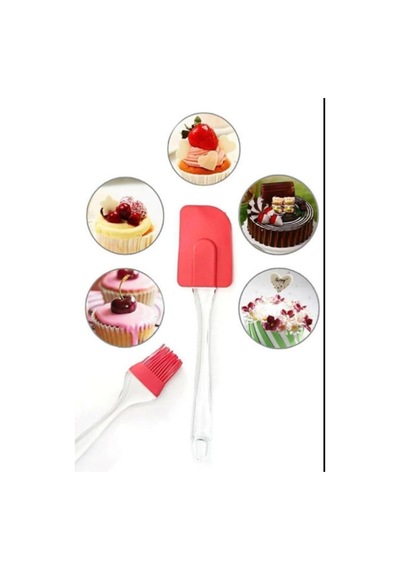2'li Set Silikon Yumurta Fırçası Ve Spatula Silikon Beyaz Diğer