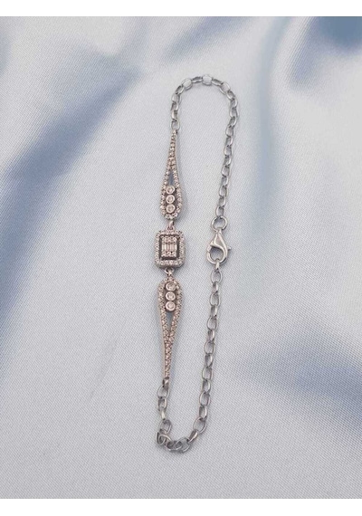 Vog Pırlanta Montür Effective Diamond Baget Model Gümüş Sevgiliye,anneye,arkadaşa Bileklik