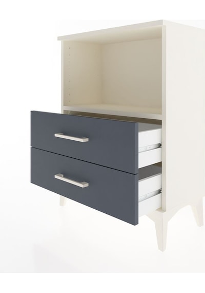 Arges Komodin Tek Raflı 2 Çekmeceli 60x30x80 Aytaşı-antrasit Aytası