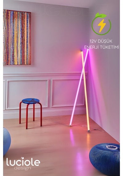 Rgb Led Strip Tube Light Lambader Uzaktan Kumandalı Işık Lamba Ampül Aydınlatma Renkli Animasyonlu6