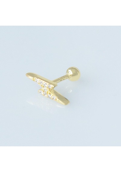 Şimşek Gold Kaplama Gümüş Tragus Gümüş