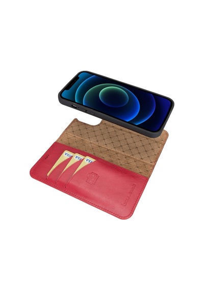 Bouletta Apple Iphone 13 Pro Max Uyumlu Deri Cüzdanlı Kılıf V4Ef