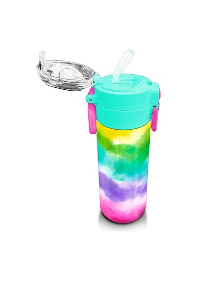 Coral High Kids Renkli Batik Desenli Pipetli Ve Direkt İçim Çelik Termos 500 Ml 31944 Çok Renkli