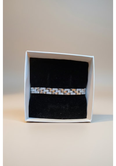 Valmont Accessories 17+2 Cm Ayarlanabilir Taşlı Paslanmaz Çelik Gümüş Renk Şık Zincir Kadın Bileklik