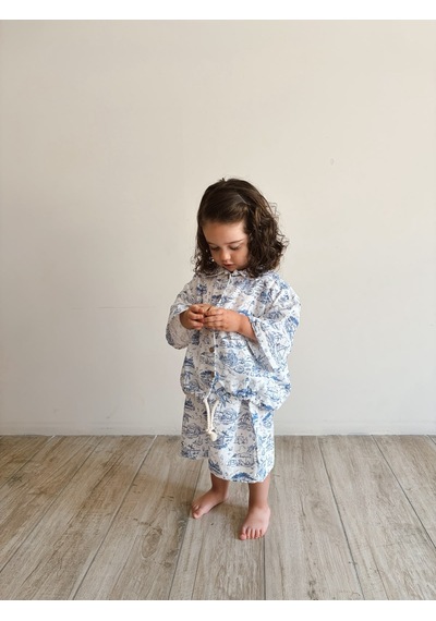 Oh La La Koala Mare Linen Müslin Şortlu Takım Ekru